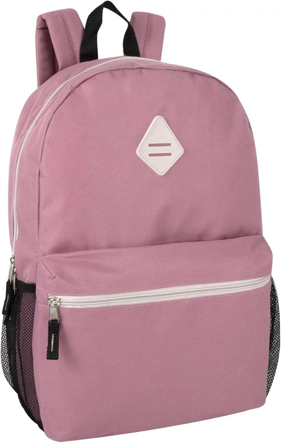 19 Inch School Backpacks with Mesh Side Pockets  Basic Large Solid Color Backpacks for Kids, Men, Women, Travel (Pink/Rose)