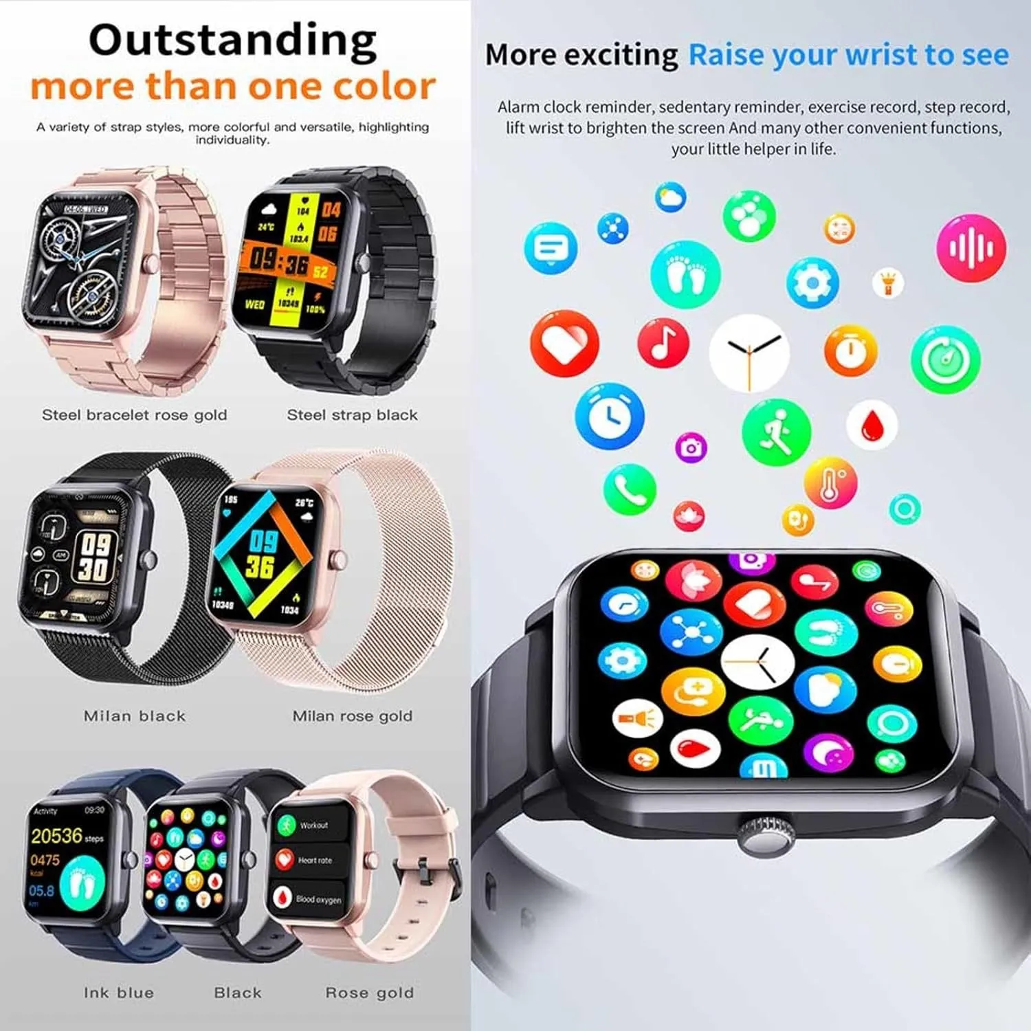 2025 Watches for Men - Heart Rate 1.9" Health Monitor Watch Oxygen Monitor F330709,MilanGold