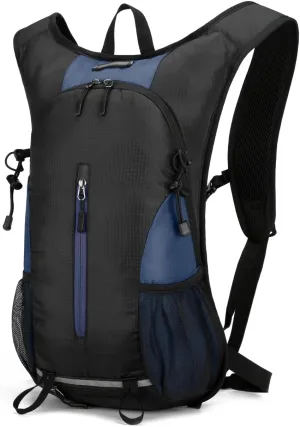 25L Ultralight Lightweight Waterproof Hiking Backpack Foldable Travel Camping Hiking Bag Outdoor Sports Daypack with reflective strips(Black deep blue)