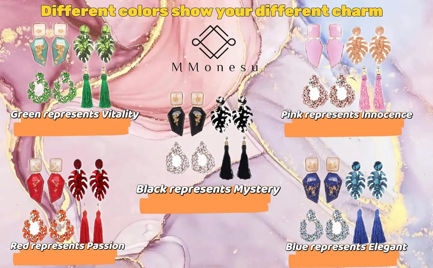 4 Pairs Rhinestone Statement Rectangle Dangle Earrings Boho Faux Leaf Long Drop Earrings Acrylic Geometric Statement Earrings for Womenn Daily Party