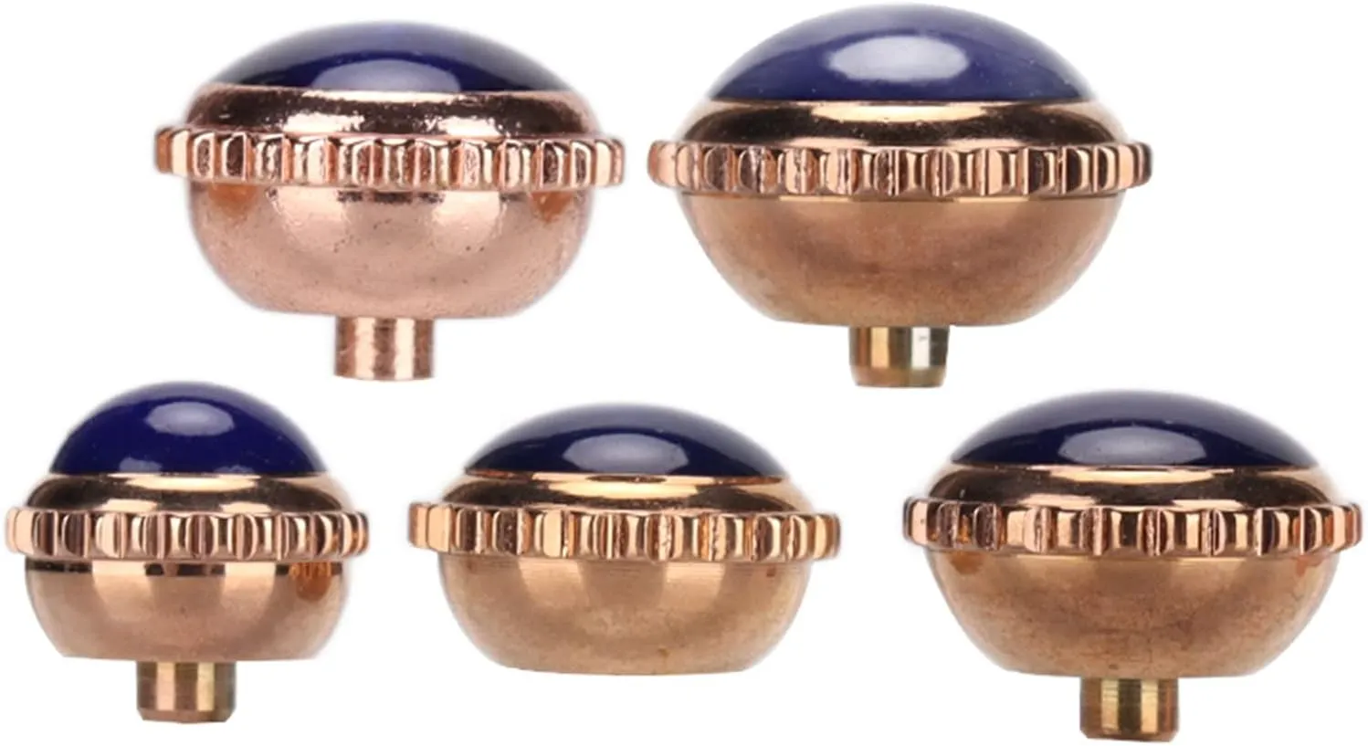 5Pcs Watch Crown, Rose Gold Watch Repair Tools Watch Crown Spare Parts, 5.5mm, 6.0mm, 6.5mm, 7.0mm, 7.5mm Steel Replacement Tool Kit Watch Crown Parts,Blue