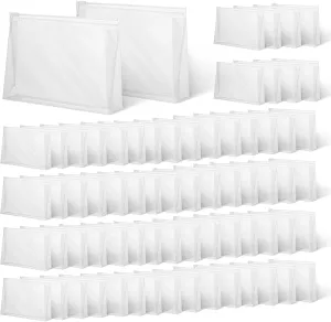 70-Pack Mini Clear Makeup Bag Organizer Pouches - Small PVC Waterproof Cosmetic Bags with Zippers - Plastic Travel Toiletry Bags for Makeup and Accessories