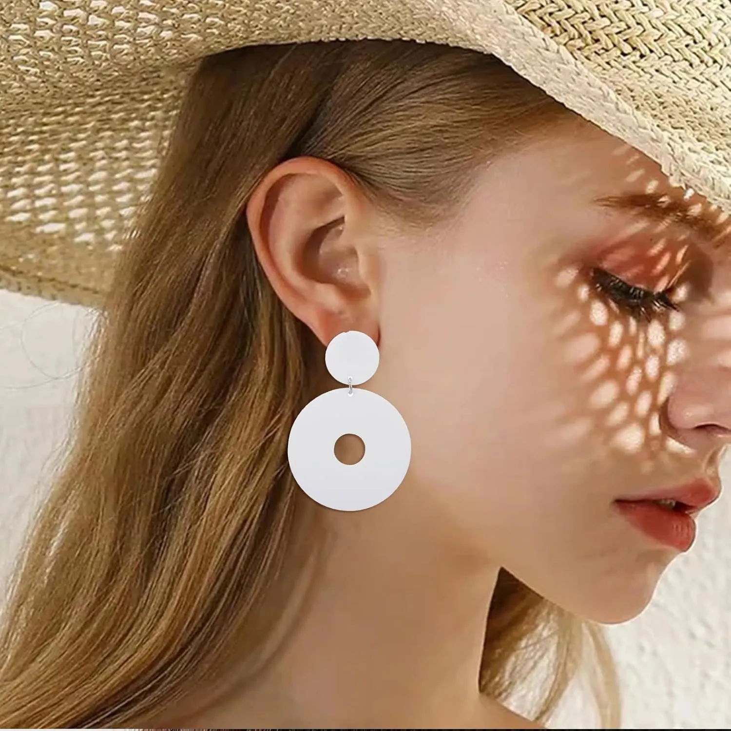 70s Earrings for Women White Acrylic Earrings 70s Outfits for Women Earrings Dangle Simple Retro 70s Jewelry