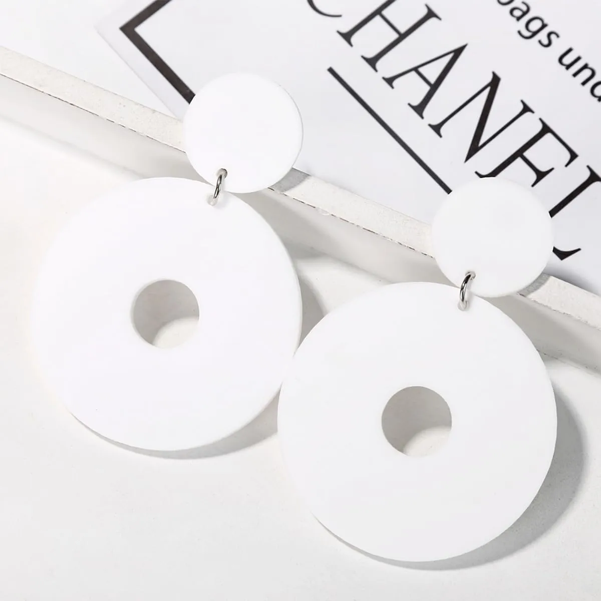 70s Earrings for Women White Acrylic Earrings 70s Outfits for Women Earrings Dangle Simple Retro 70s Jewelry