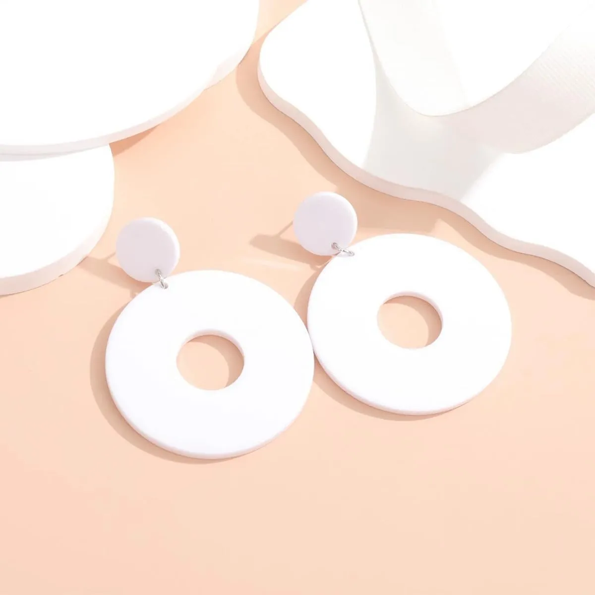 70s Earrings for Women White Acrylic Earrings 70s Outfits for Women Earrings Dangle Simple Retro 70s Jewelry