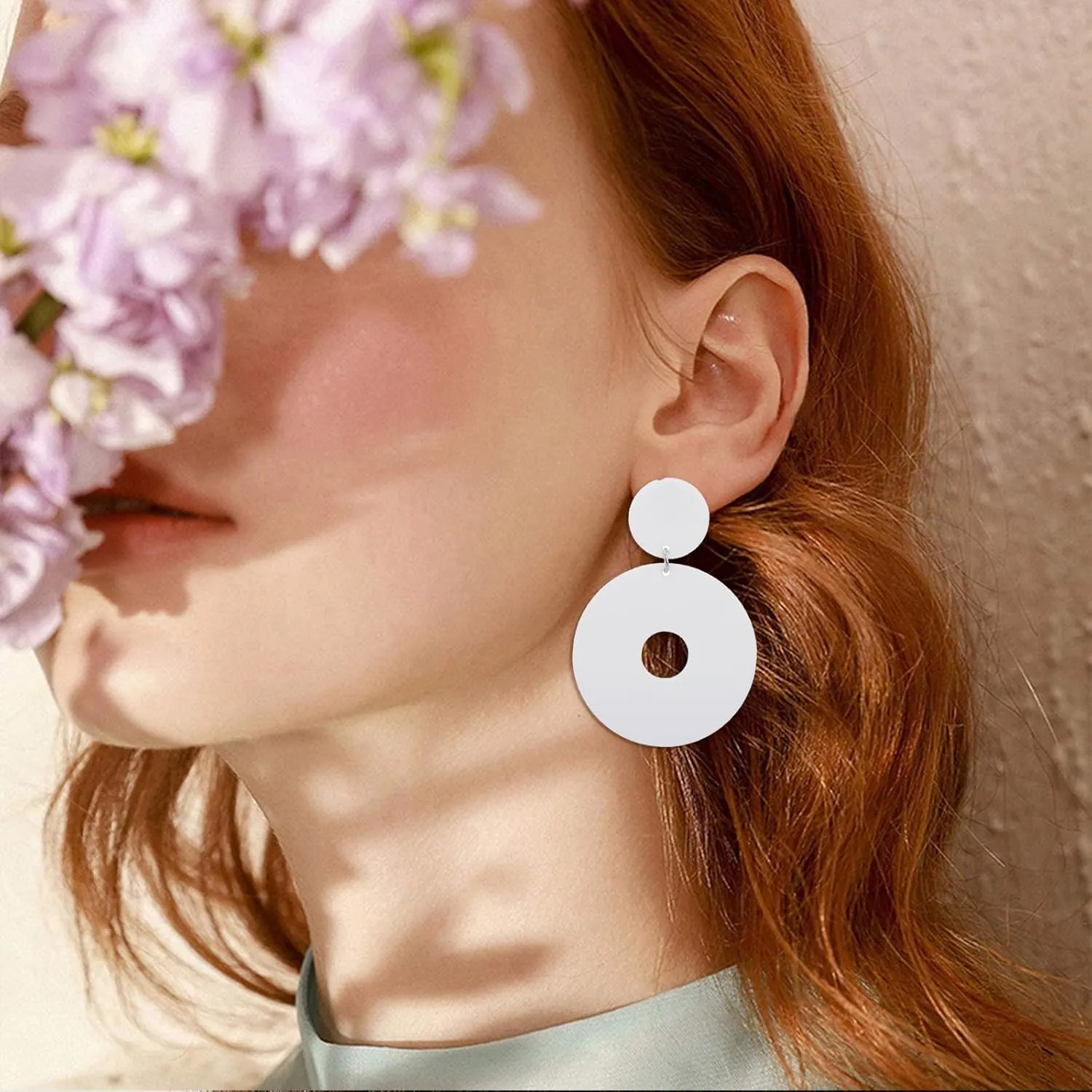 70s Earrings for Women White Acrylic Earrings 70s Outfits for Women Earrings Dangle Simple Retro 70s Jewelry