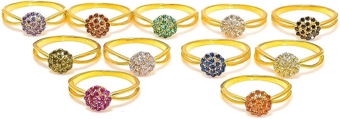 925 Sterling Silver Golden Topaz Gemstone Ring Earring Jewelry Set | Stackable Stacking Flower Rings for Woman | Stacked Stud Earrings for Woman