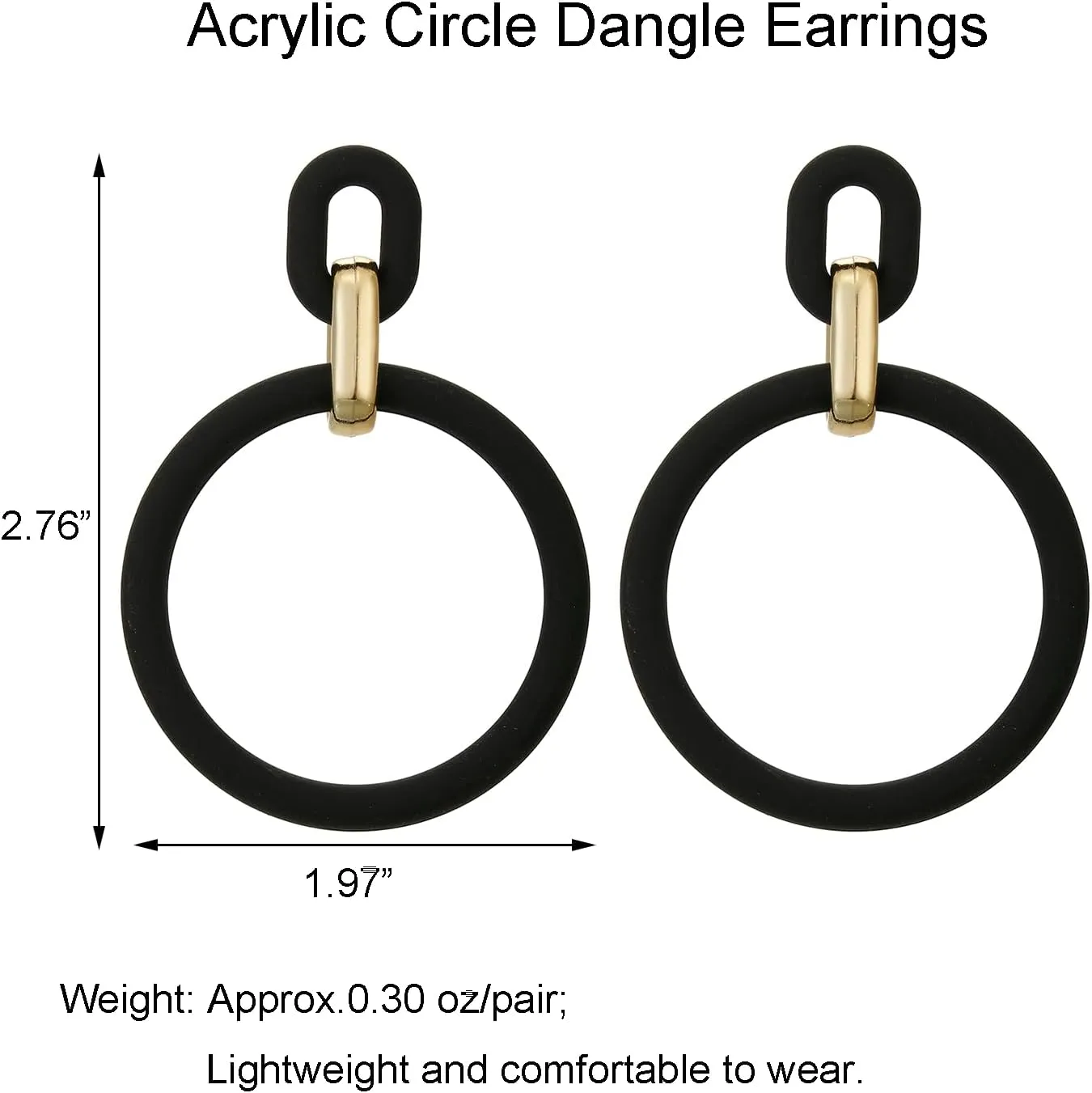 Acrylic Rectangle Earrings, Fashion Acrylic Square/Oval/Hoop Statement Drop Earrings for Women