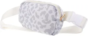 Adjustable Fanny Pack for Men and Women Lightweight Sports Waist Bag for Running Hiking and Travel Stylish Leopard Print Design