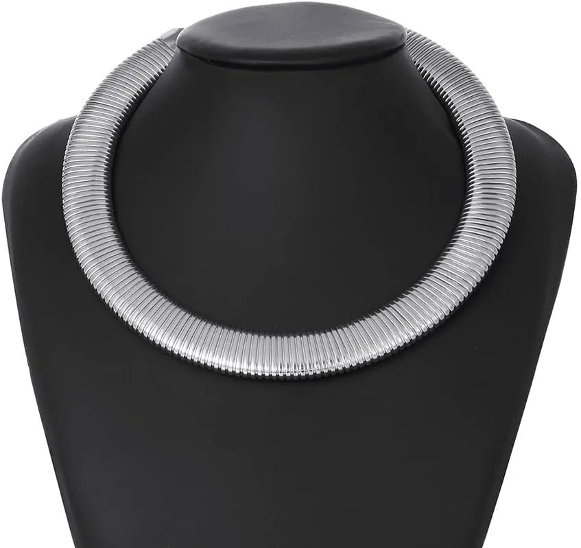 African Gold Silver Spring Choker Necklace Bib Chokers Statement Necklace Aesthetic Collar Necklaces Costume Jewelry Accessories Birthday Jewelry for Women