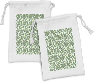 Ambesonne Bowling Fabric Pouch Set of 2, Skittles with Colorful Stripes Competitive Gameplay Having Fun with Loved Ones, Small Drawstring Bag for Toiletries Masks and Favors, 9" x 6", Multicolor