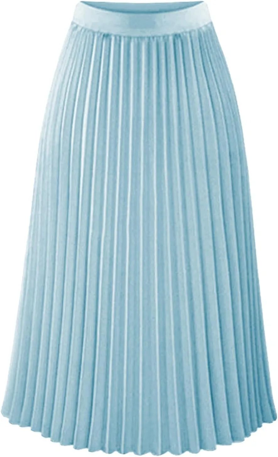 Aniywn Boho Skirts for Women 2025 Pleated Midi Skirts for Women Long High Elastic Waisted Summer Flowy Chiffon Swing Skirt