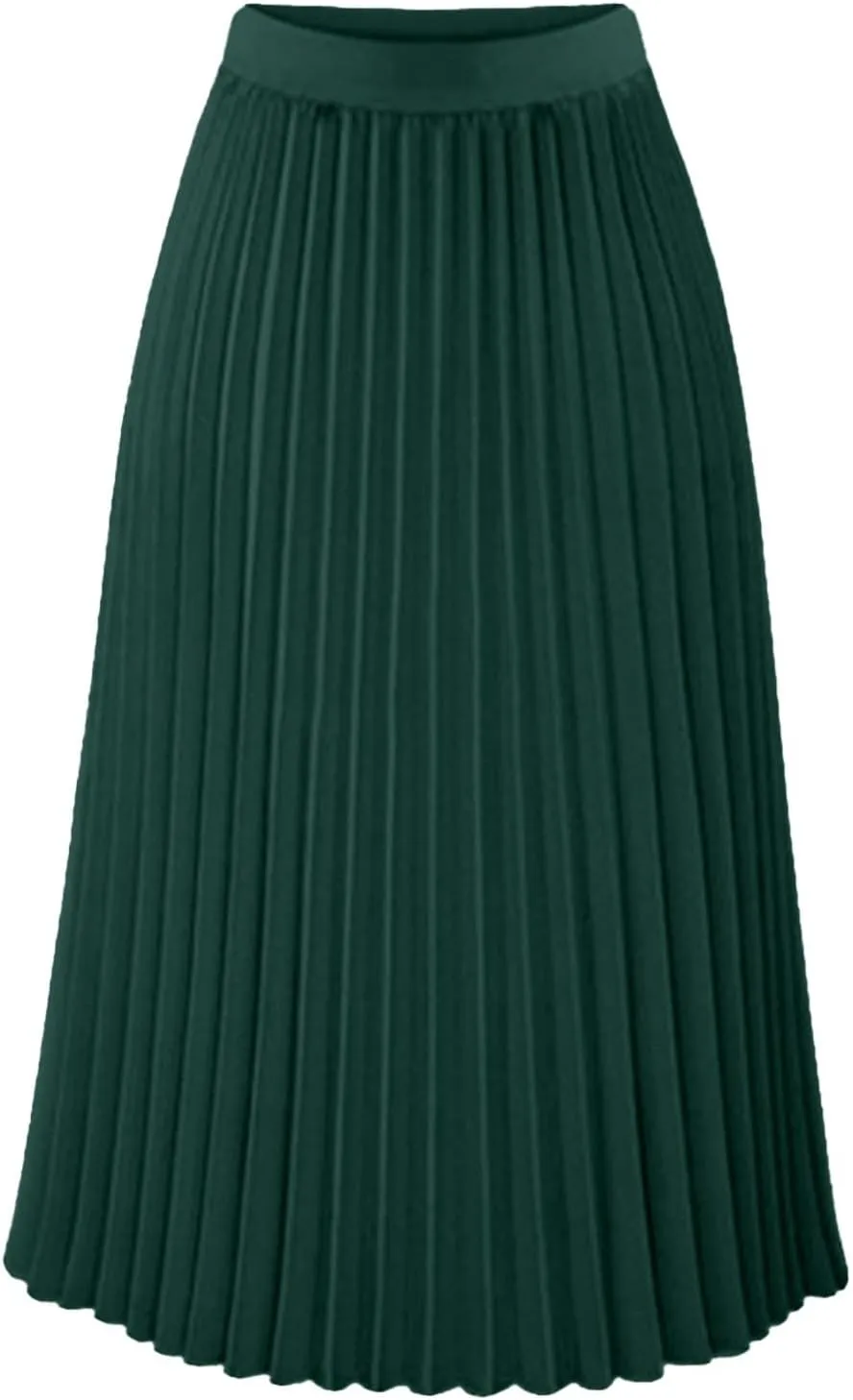 Aniywn Boho Skirts for Women 2025 Pleated Midi Skirts for Women Long High Elastic Waisted Summer Flowy Chiffon Swing Skirt