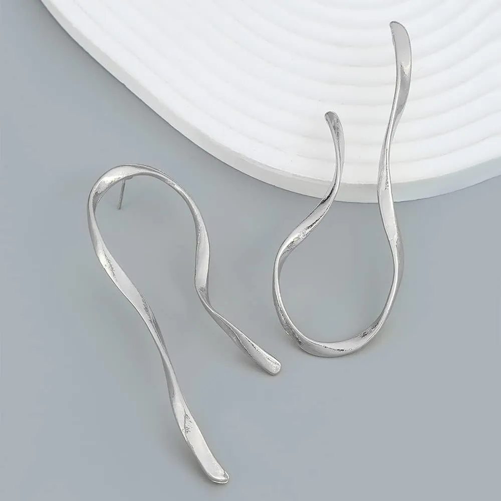 Anomaly Geometric Stud Earrings Linear Drop Dangle Earring Alloy Long Circle Bar Earrings Geometric Jewelry for Women