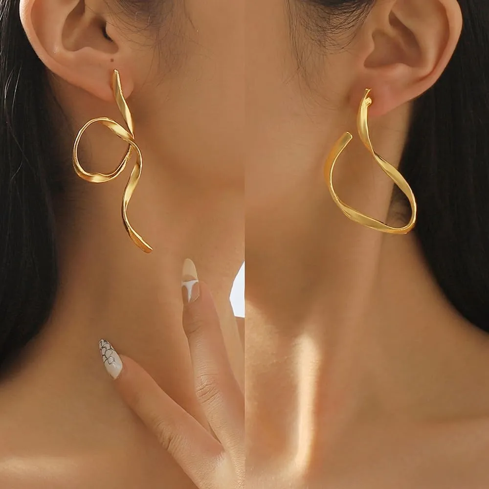 Anomaly Geometric Stud Earrings Linear Drop Dangle Earring Alloy Long Circle Bar Earrings Geometric Jewelry for Women