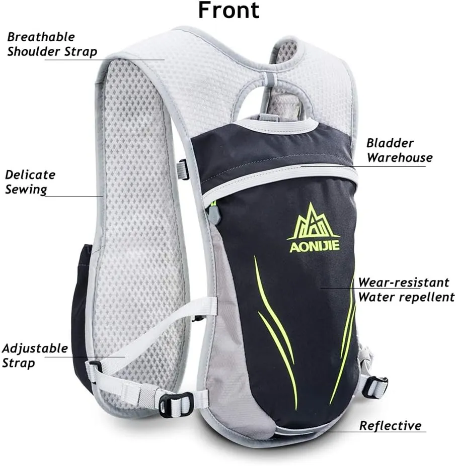 AONIJIE Hydration Packs 5.5L Trail Running Vest with 2L Bladder Reservoir Marathoner Hydro Backpack