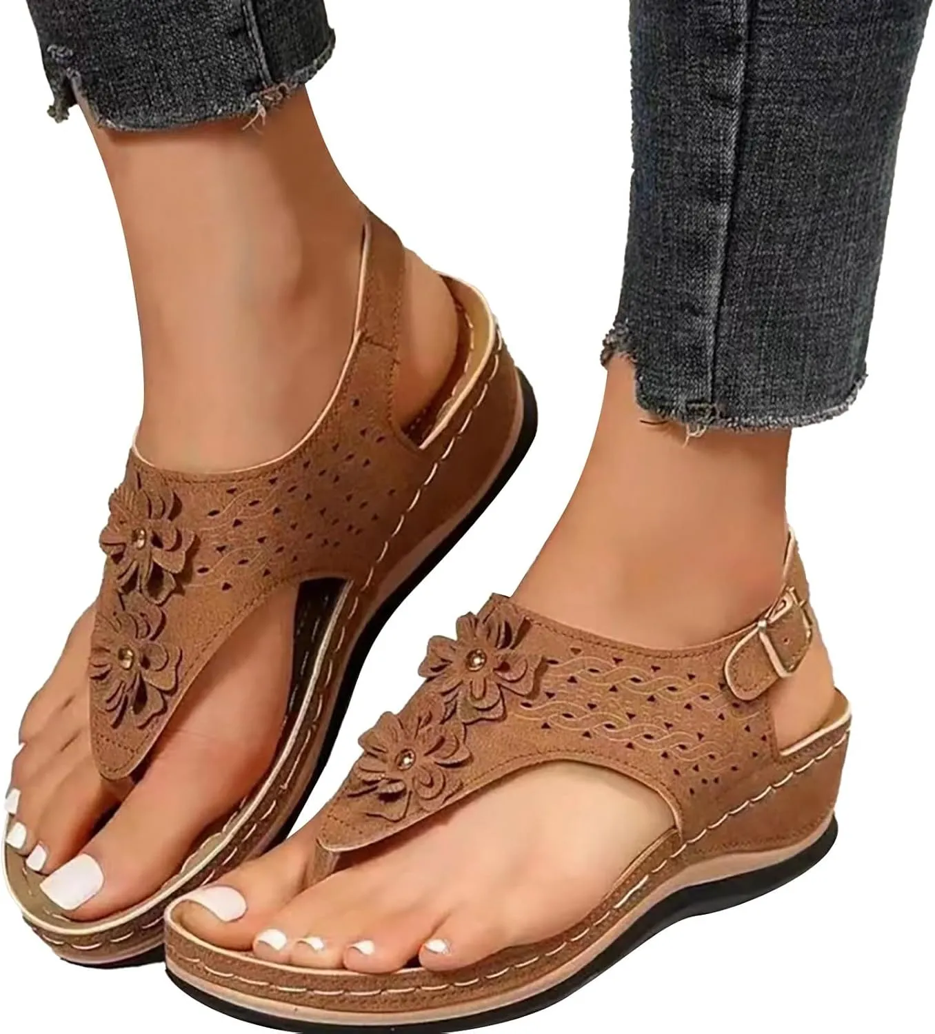 Arch Support Flip Flops Glitter Sandals for Women 2025 Black Wedding Shoes for Women Sandals Orthopedic Sandals