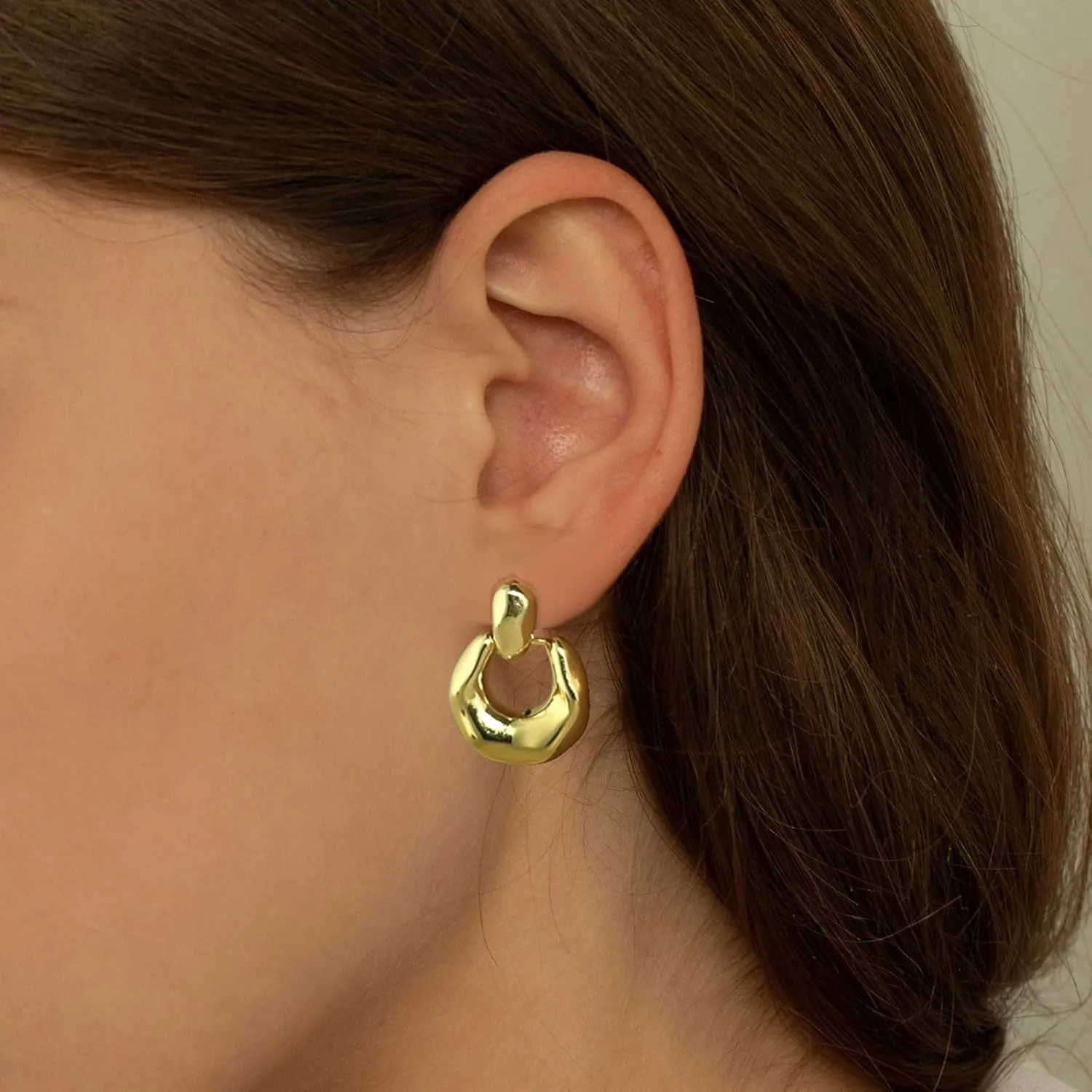ASCOMY Earrings for Women Chunky Gold Earrings 14K Gold/Silver Geometric Drop Dangle Earring Gold Knot Stud Long Twisted Link Earring Multiple Styles Fashion Earring Jewelry Gift for Women
