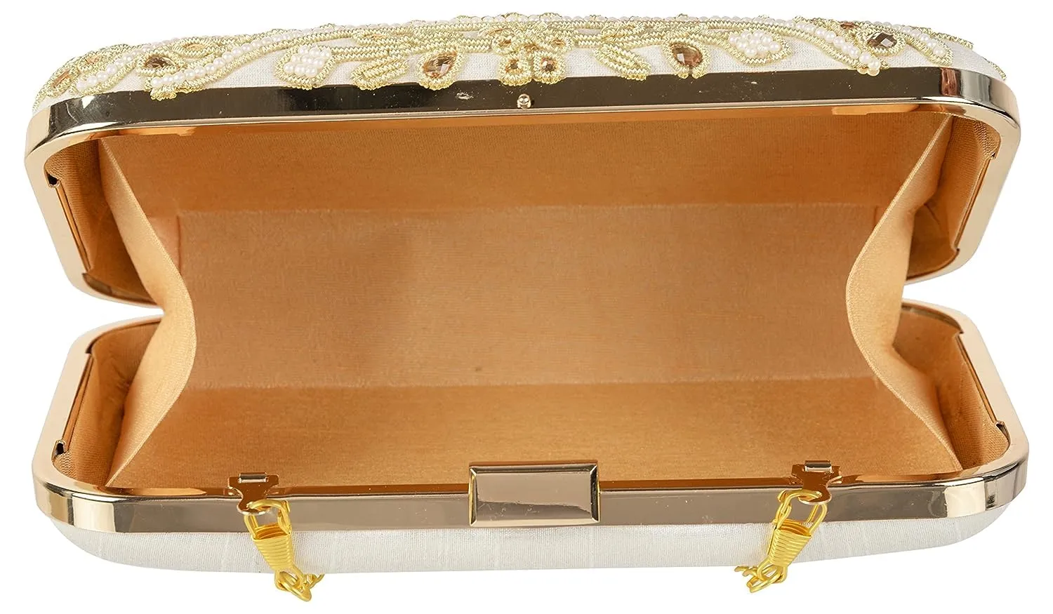 Attractive Embroidered Box Clutch Bag Purse For Bridal, Casual, Party, Wedding