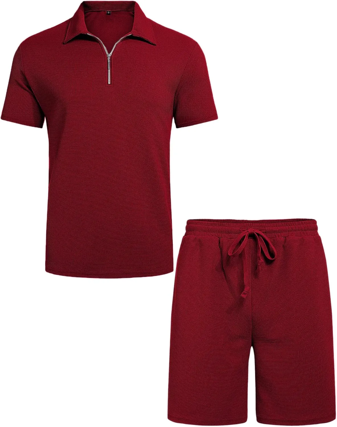 Babioboa Men's Short Sleeve Polo Shirt & Shorts set Summer Two Piece Outfits 3 Pockets zip Tracksuit Casual Athletic Sports