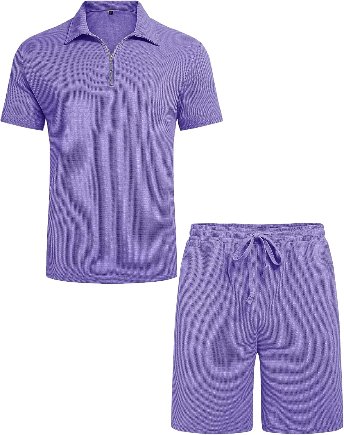 Babioboa Men's Short Sleeve Polo Shirt & Shorts set Summer Two Piece Outfits 3 Pockets zip Tracksuit Casual Athletic Sports