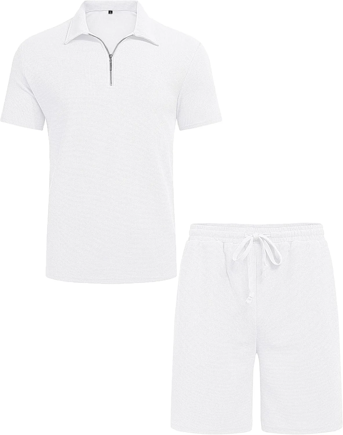 Babioboa Men's Short Sleeve Polo Shirt & Shorts set Summer Two Piece Outfits 3 Pockets zip Tracksuit Casual Athletic Sports