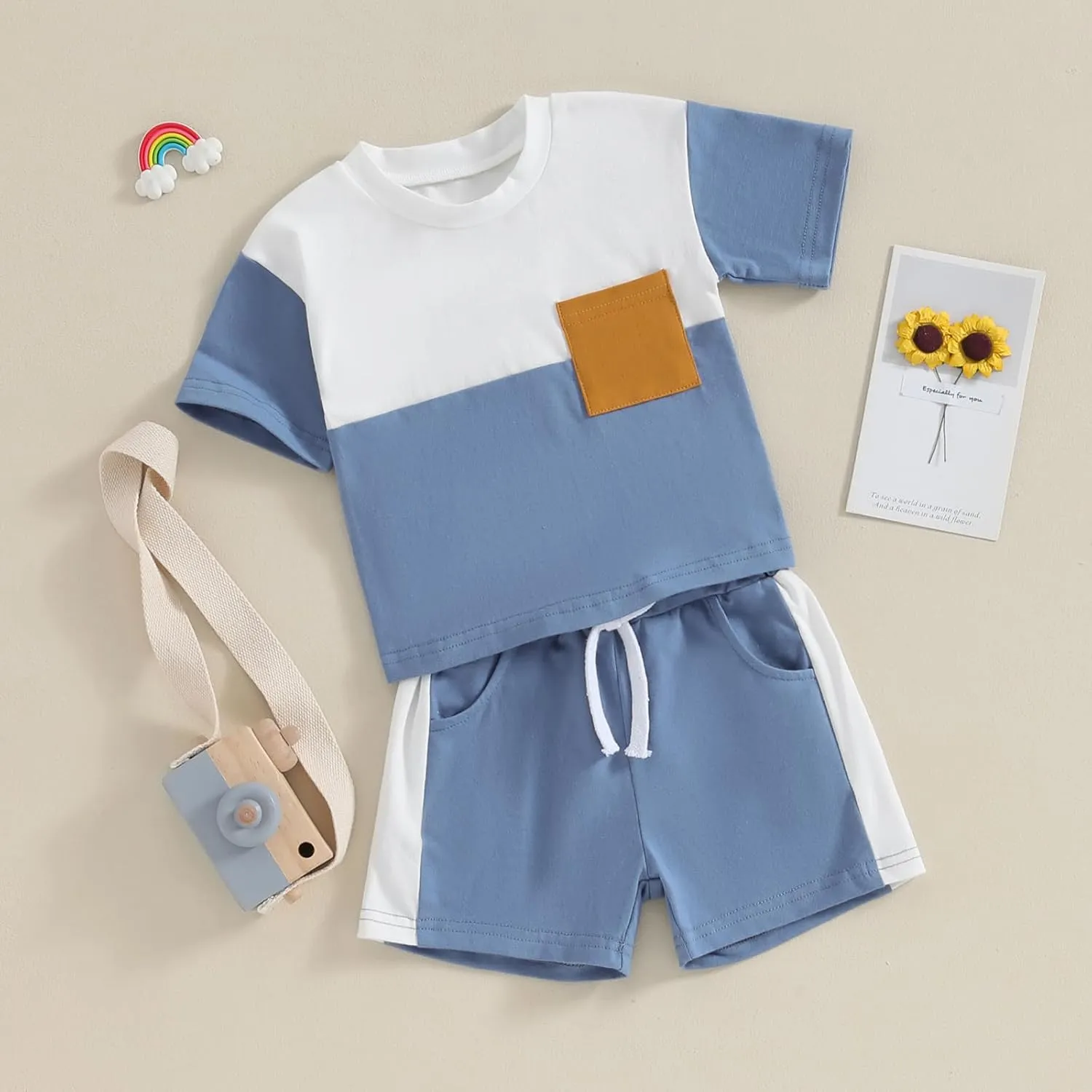 Baby Boy 4th of July Outfit Toddler Summer T Shirt Shorts 2pcs Set Newborn My First Fourth of July Clothing