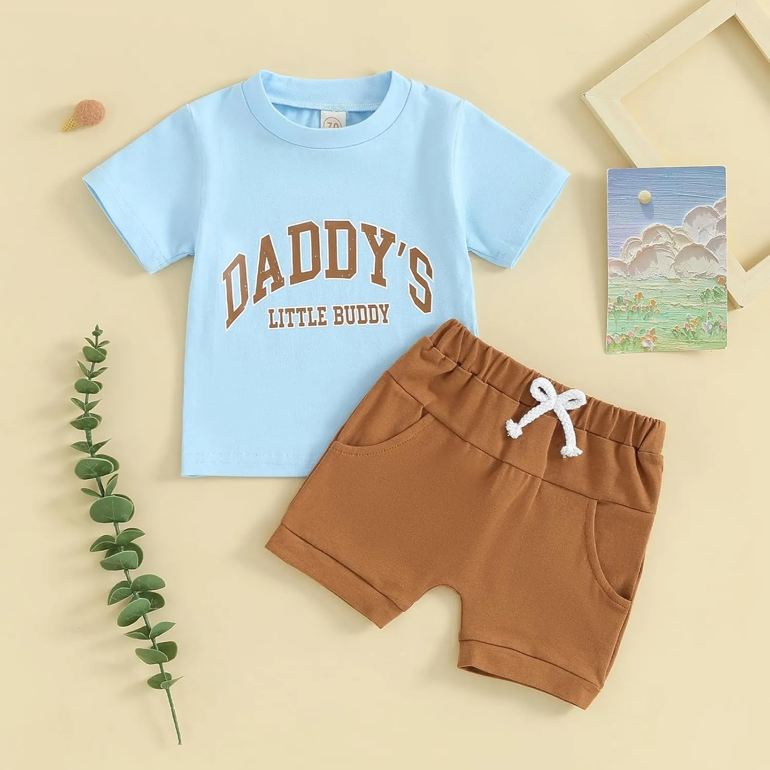 Baby Boy 4th of July Outfit Toddler Summer T Shirt Shorts 2pcs Set Newborn My First Fourth of July Clothing