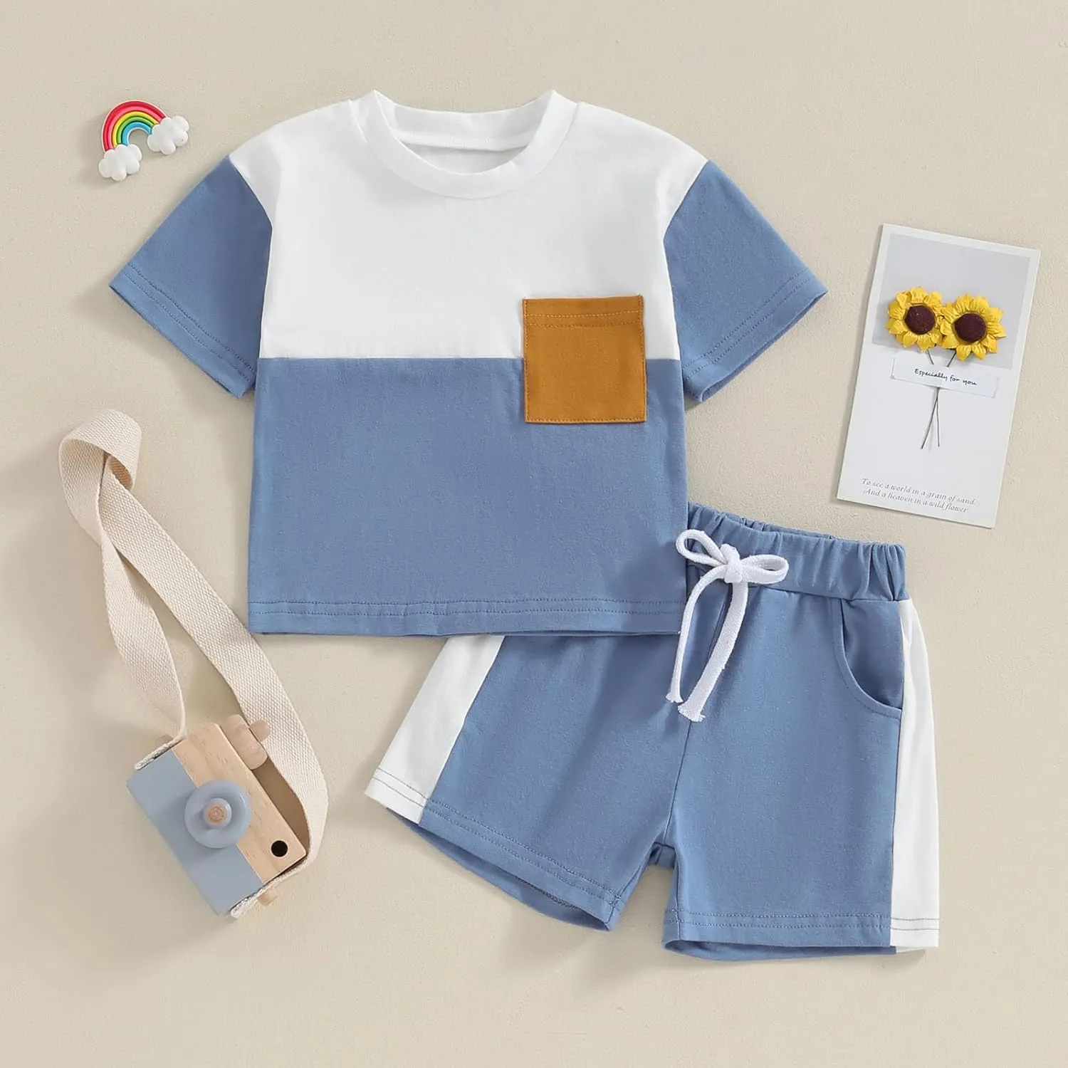 Baby Boy 4th of July Outfit Toddler Summer T Shirt Shorts 2pcs Set Newborn My First Fourth of July Clothing