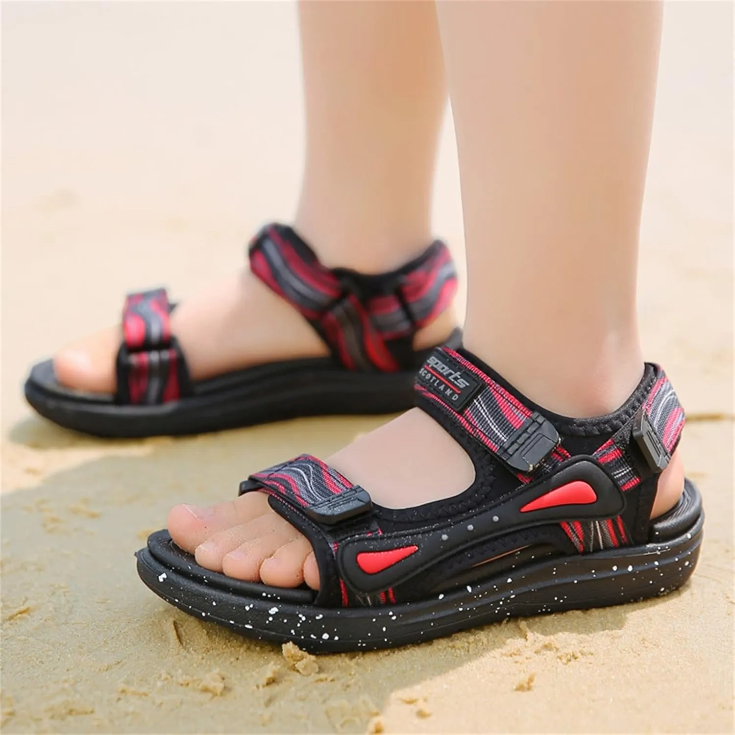Baby Boys Open Toe Sandals Outdoor Summer Casual Wide Shoes Toddler Kids Fashion Slip On Rubber Loafers Beach Pool