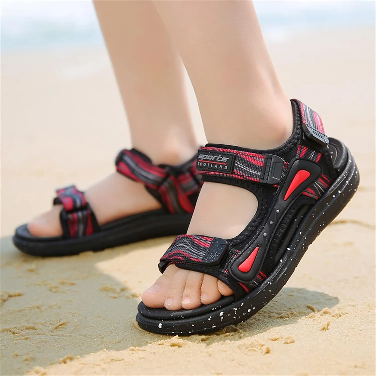 Baby Boys Open Toe Sandals Outdoor Summer Casual Wide Shoes Toddler Kids Fashion Slip On Rubber Loafers Beach Pool