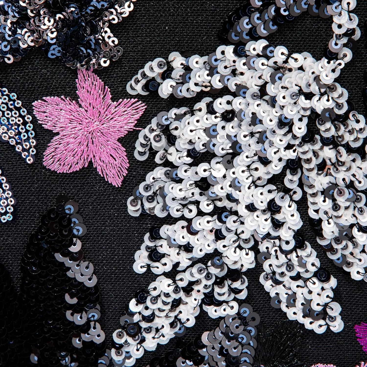 Bamboo Handle Sequin Embroidered Bag Floral Clutch Evening Handbag for Wedding Party
