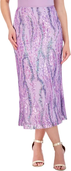 BCBGMAXAZRIA Women's Fit and Flare Sequin Maxi Skirt