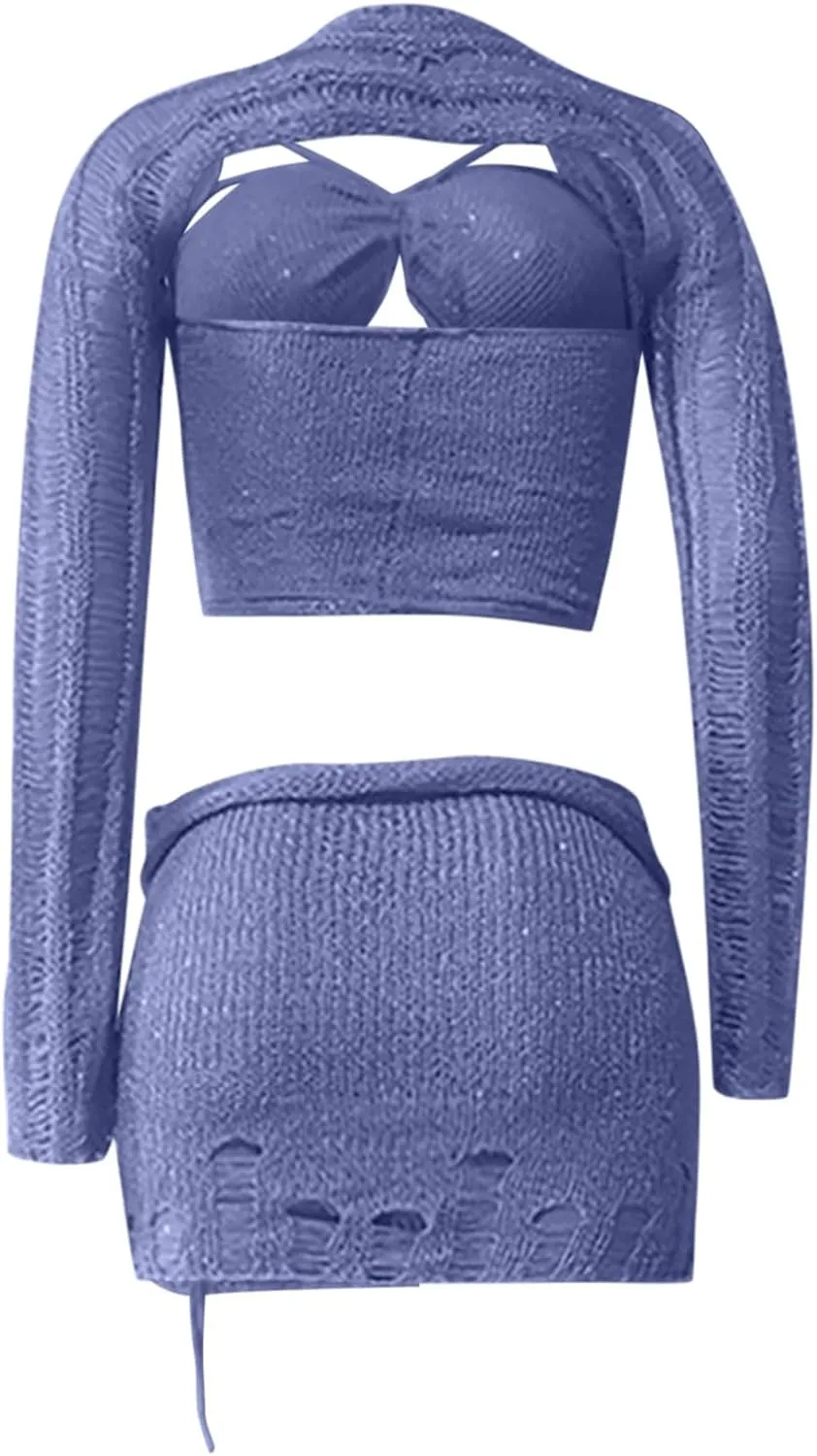 Beach Matching Sets for Juniors Top Skort Swimwear Kimono Coverups Sets Women