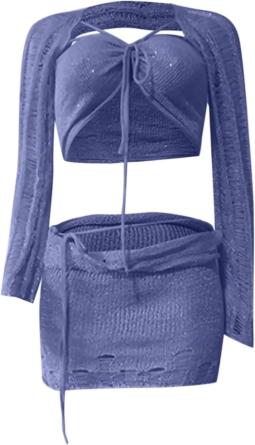 Beach Matching Sets for Juniors Top Skort Swimwear Kimono Coverups Sets Women