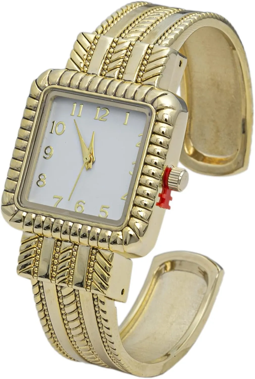 Blekon Collection Analog Quartz Women's 29mm Square Case Western Style Metal Cuff Bangle Watch