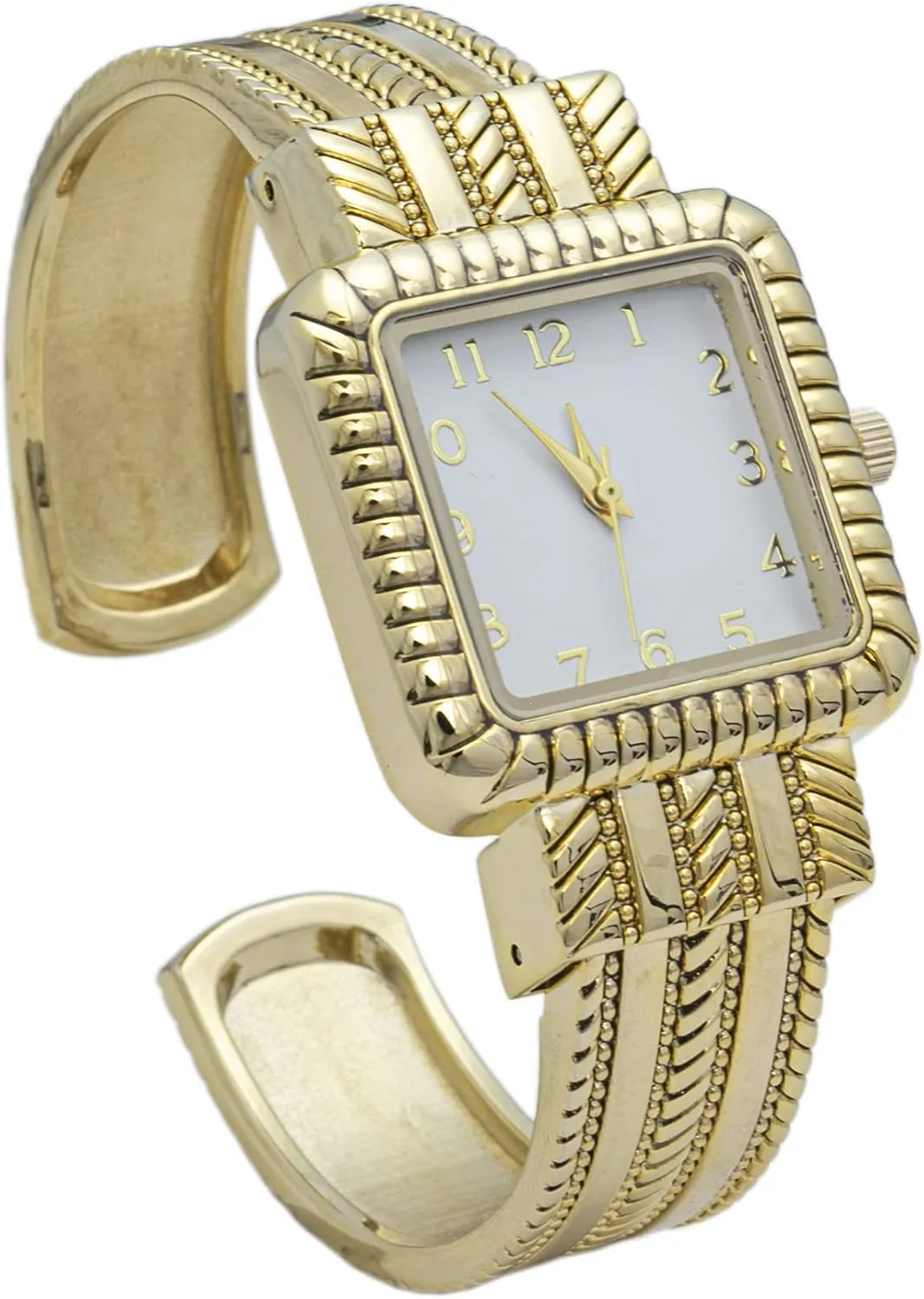 Blekon Collection Analog Quartz Women's 29mm Square Case Western Style Metal Cuff Bangle Watch
