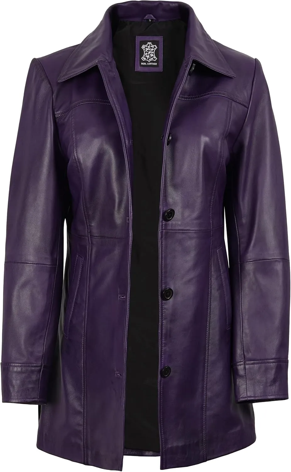 Blingsoul Womens Leather Jacket - Vintage Style Long Leather Jacket Women