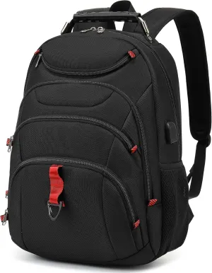 Boavan Laptop Backpack for men, 15.6 inch Laptop Bag with USB Port, Waterproof Travel Work Backpack Purse, Anti-Theft Teacher Nurse Doctor Casual Bookbags Office Business backpackBlack