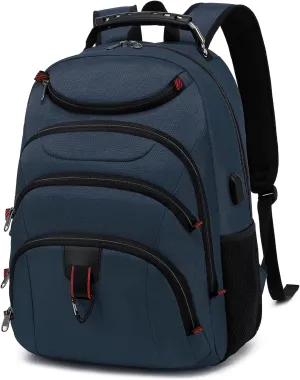 Boavan Laptop Backpack for men, 15.6 inch Laptop Bag with USB Port, Waterproof Travel Work Backpack Purse, Anti-Theft Teacher Nurse Doctor Casual Bookbags Office Business backpackClassic Navy