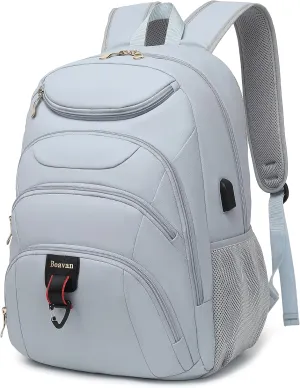 Boavan Laptop Backpack for women, 15.6 inch Laptop Bag with USB Port, Waterproof Travel Work Backpack Purse, Anti-Theft Teacher Nurse Doctor Casual Bookbags Office Business backpackBlue