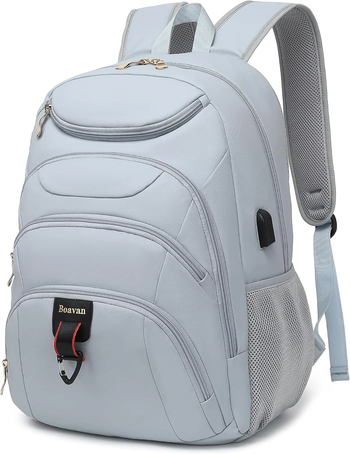 Boavan Laptop Backpack for women, 15.6 inch Laptop Bag with USB Port, Waterproof Travel Work Backpack Purse, Anti-Theft Teacher Nurse Doctor Casual Bookbags Office Business backpackBlue