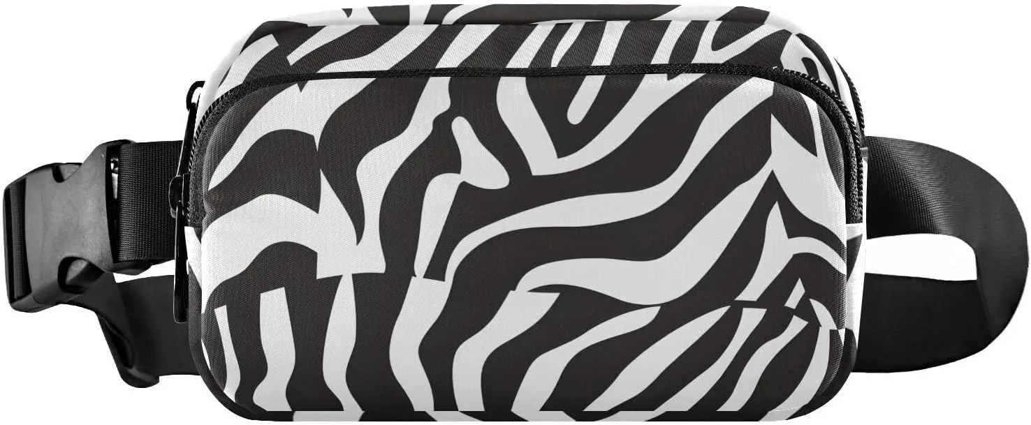 Bolaz Fanny Packs,Fashion Waist Pack Belt Bags for Women Men with Multi-Pockets Adjustable Belts,Zebra Print4, Workout/Running/Yoga/Shopping/Hiking