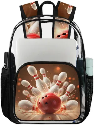 Bowling Ball Large Clear Backpack Heavy Duty PVC Transparent See Through Backpacks Waterproof Clear Bag for Work Travel Sport