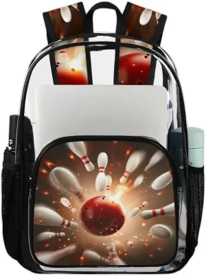 Bowling Ball Sport Large Clear Backpack Heavy Duty PVC Transparent See Through Backpacks Waterproof Clear Bag for Work Travel Sport