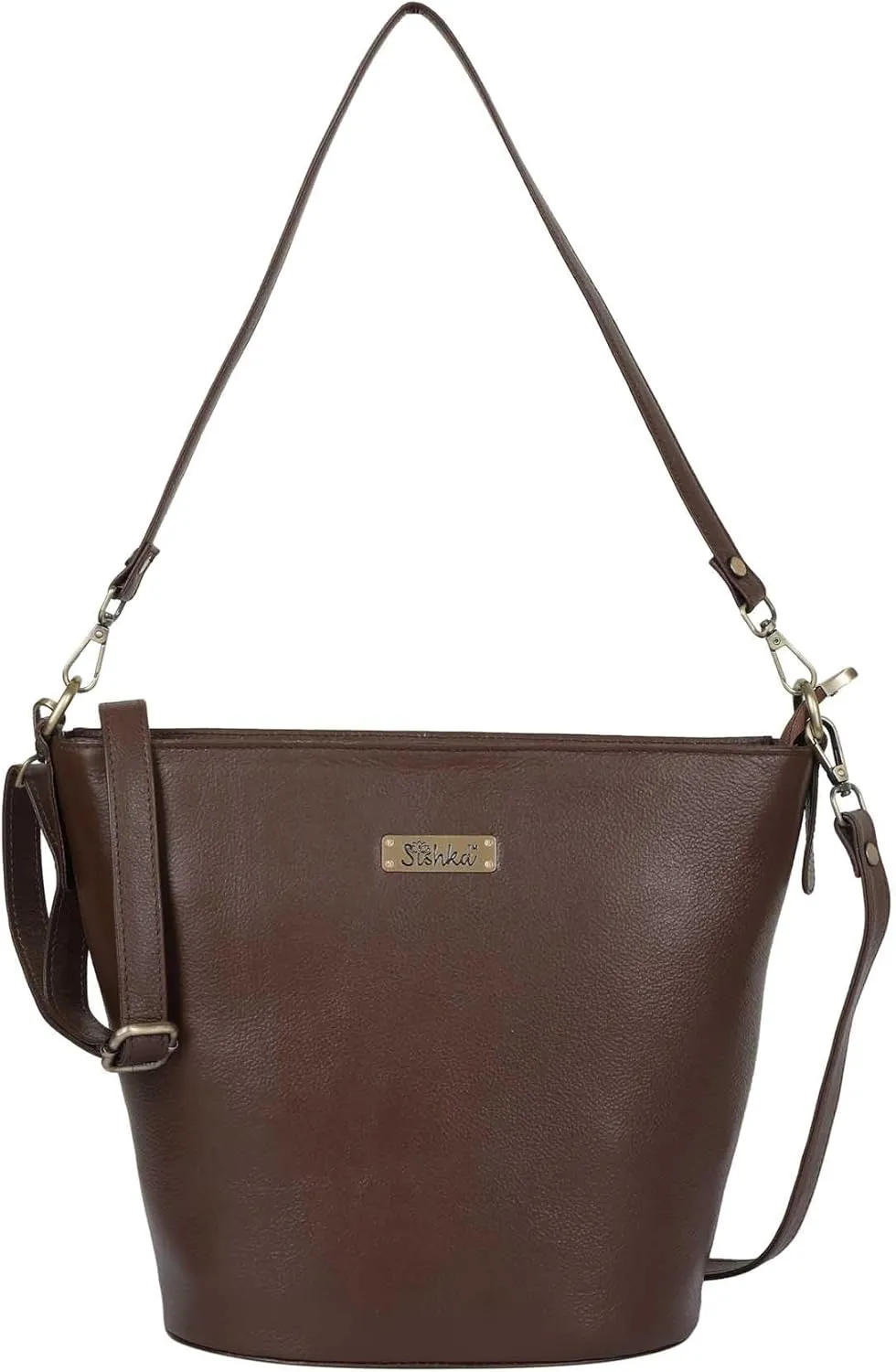 Brown Genuine Leather Bucket Hobo Bag for Women  Trendy Shoulder Tote, Spacious Satchel Purse, Ideal for Office, Parties, Casual Outings & Travel (H 9.87" x W 13" x D 5.25")