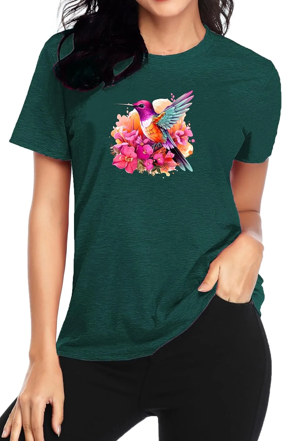 Butterfly T-Shirts for Women Butterflys Flowers Print Shirts Insect Lover Casual Short Sleeved Tops