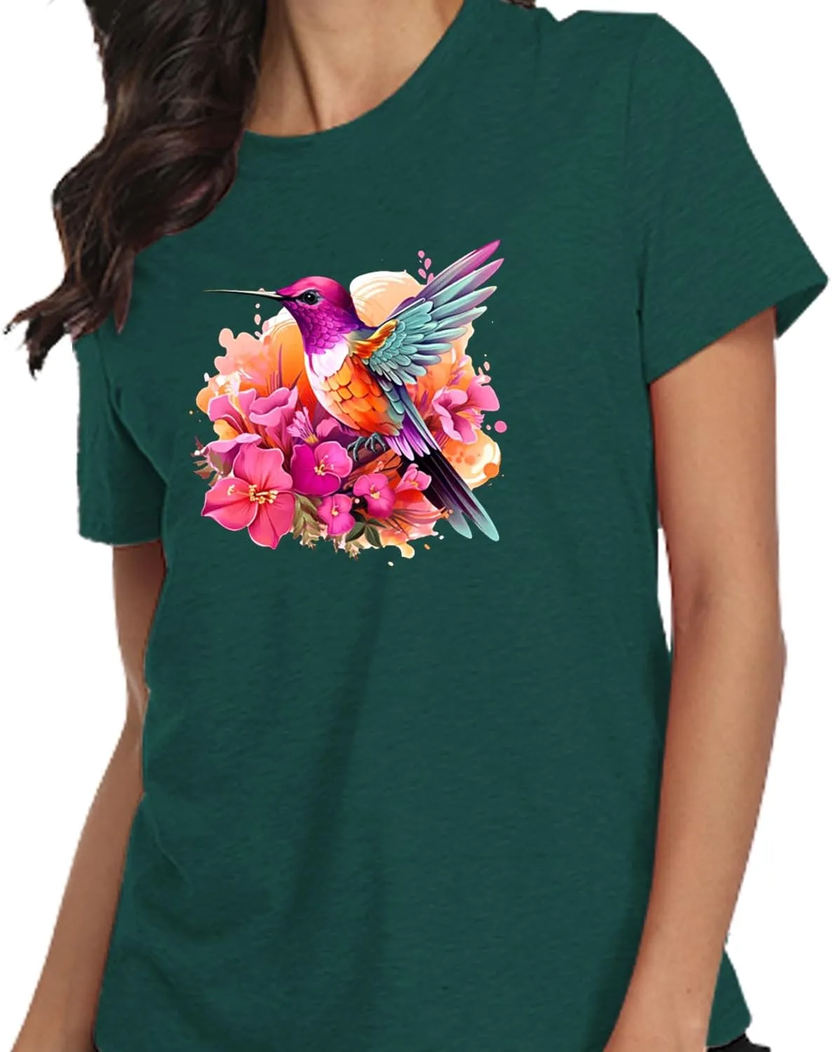 Butterfly T-Shirts for Women Butterflys Flowers Print Shirts Insect Lover Casual Short Sleeved Tops