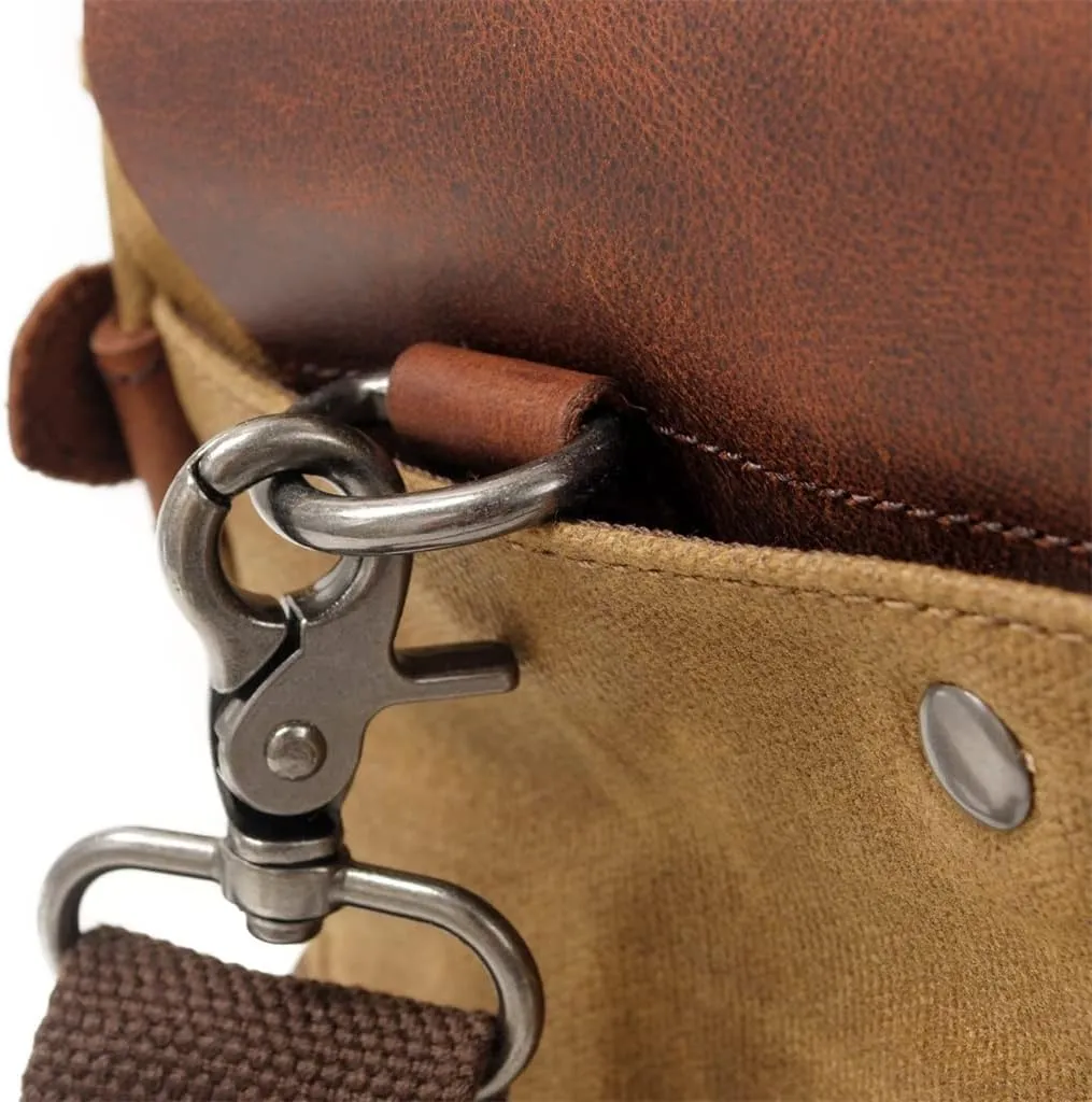 Canvas Horsehide Briefcase European And American Men's Bag Retro Shoulder Crossbody Handbag