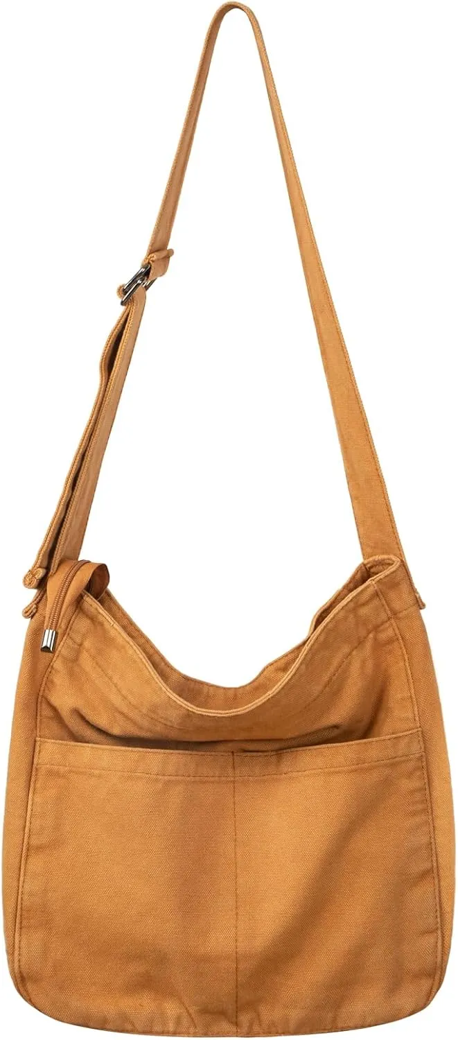 Canvas Tote Bag for Women, Large Crossbody Hobo Bag Casual Shoulder Bag Shopping Handbags Messenger Bags (Green)